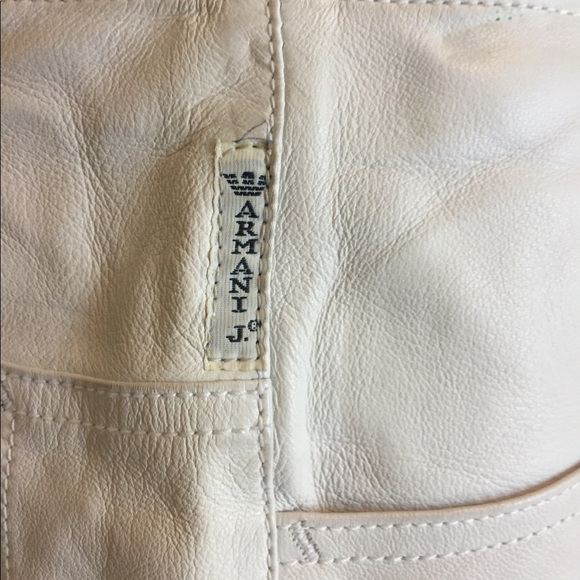AJ-Armani Jeans eggshell Leather Mini Skirt - Picture 4 of 8